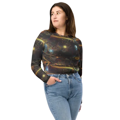 Galactic Swirl on a Long Sleeve Crop Top