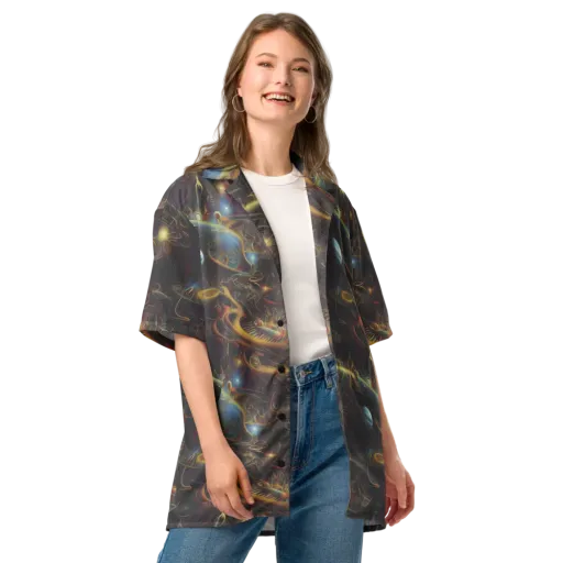 Galactic Swirl on a Button Shirt