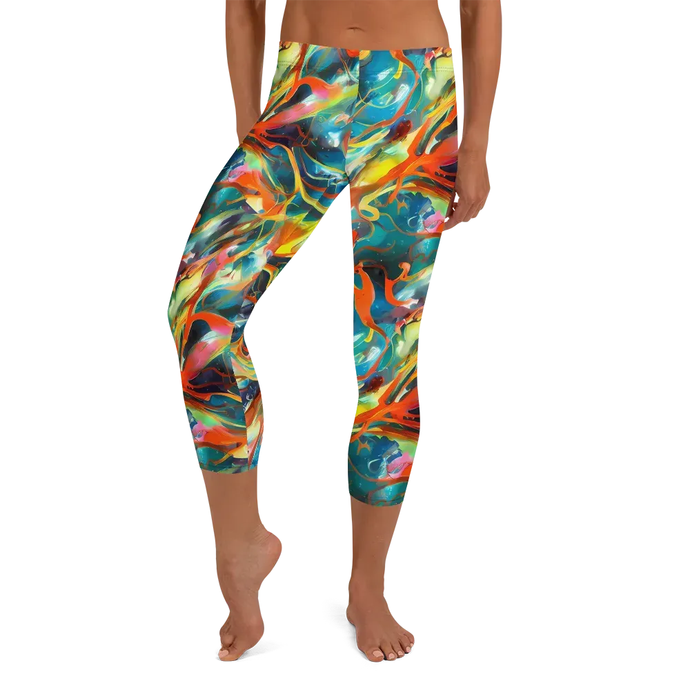 Cecily’s Swirl on Capri Leggings — Front