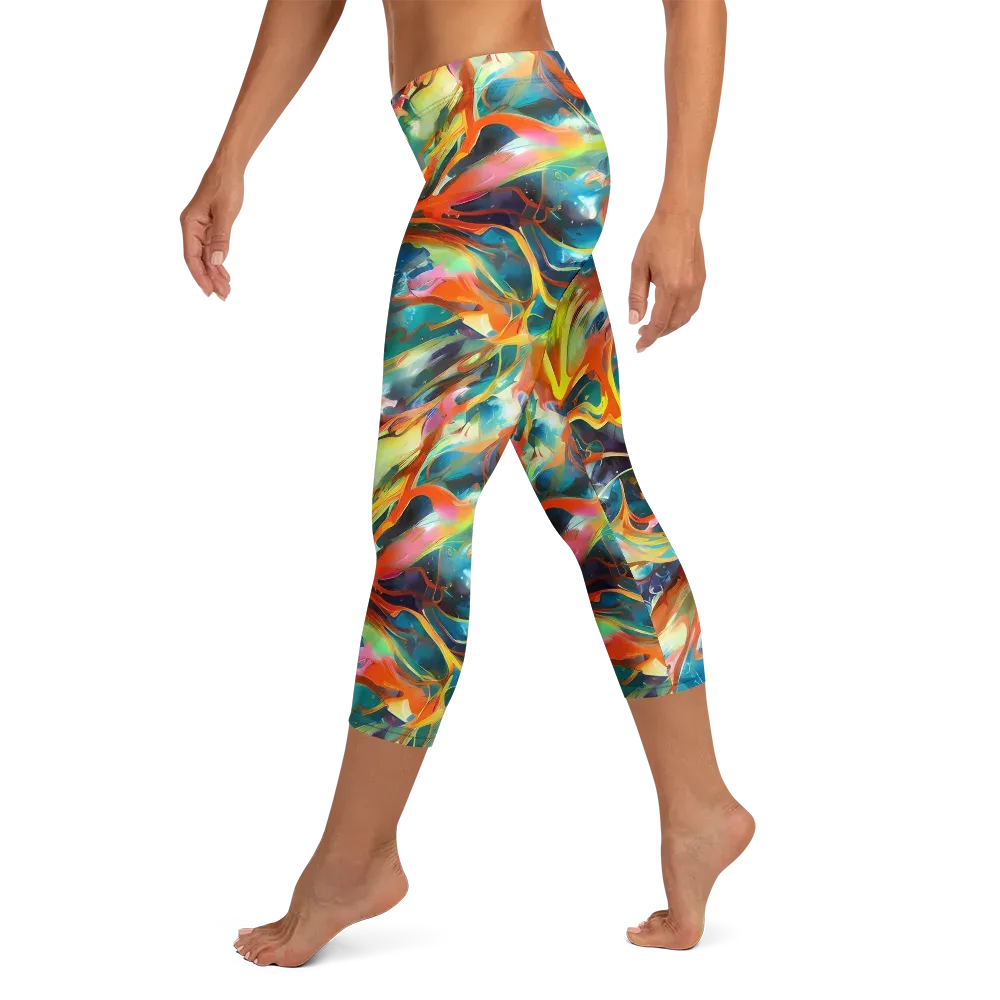 Cecily’s Swirl on Capri Leggings — Left