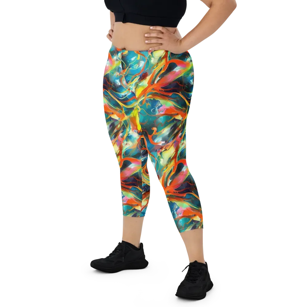 Cecily’s Swirl on Capri Leggings — Front