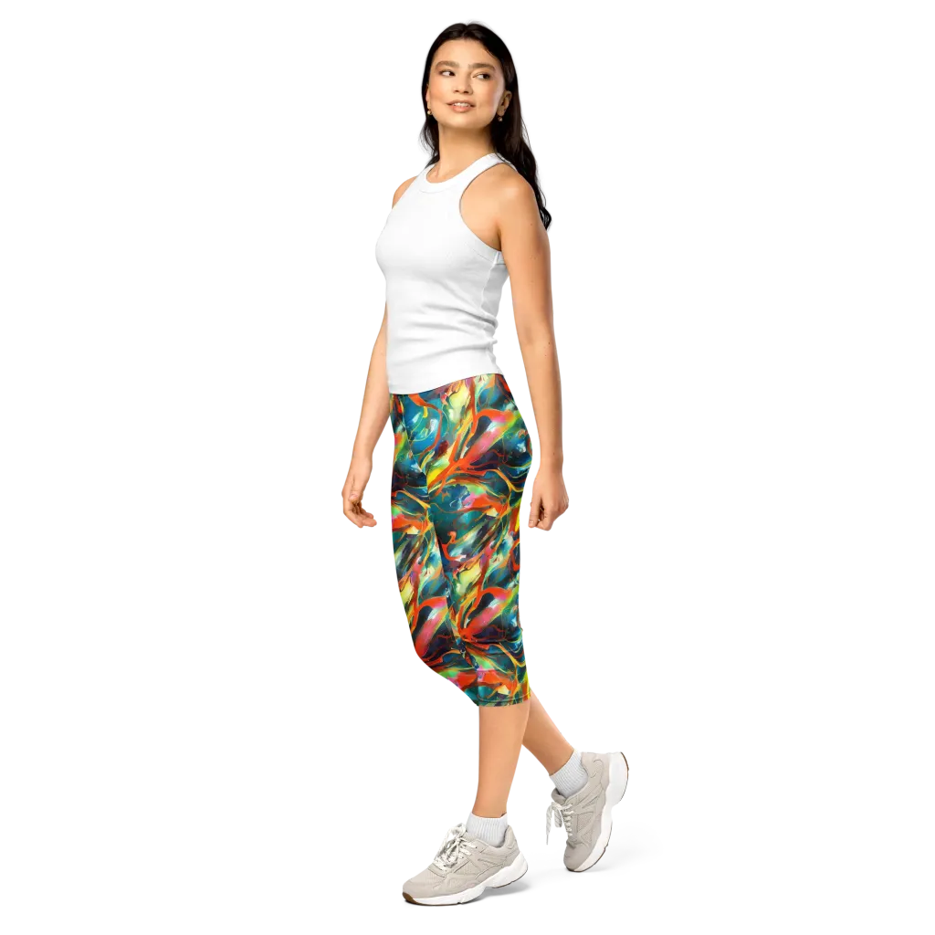Cecily’s Swirl on Capri Leggings — Left Front