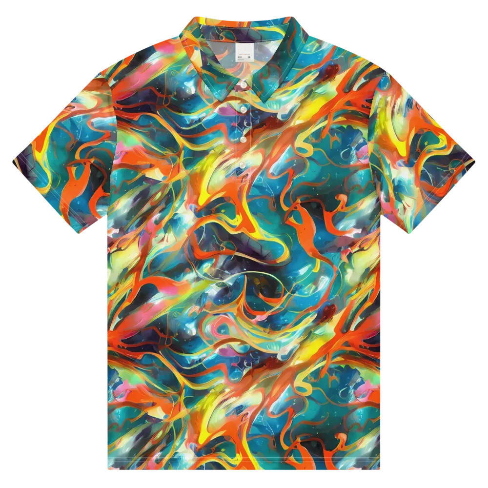 Cecily’s Swirl on Men's Slim Fit Polo Shirt — Front