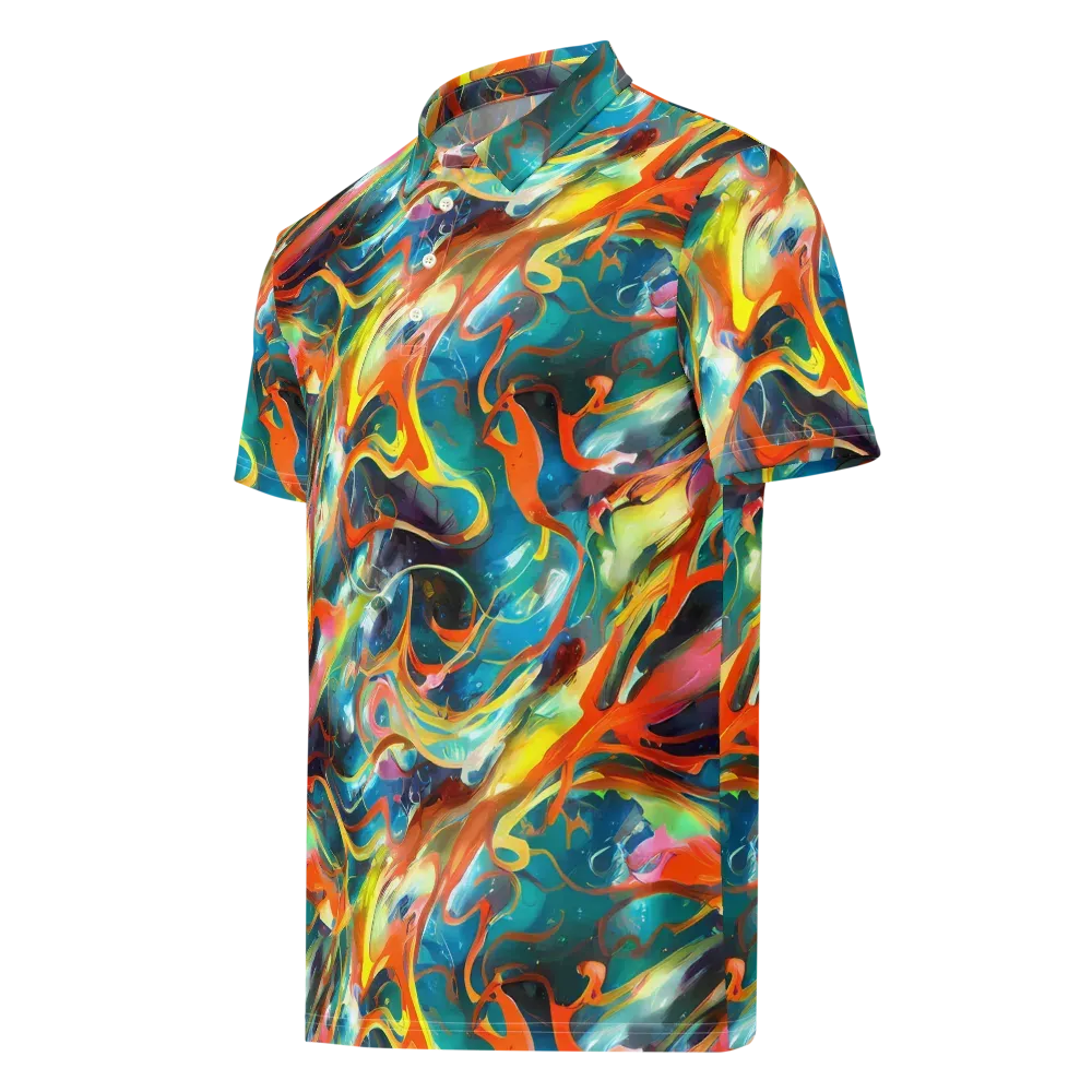 Cecily’s Swirl on Men's Slim Fit Polo Shirt — Left Front