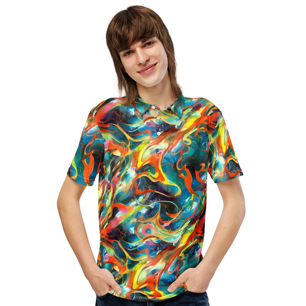 Cecily’s Swirl on Men's Slim Fit Polo Shirt — Front
