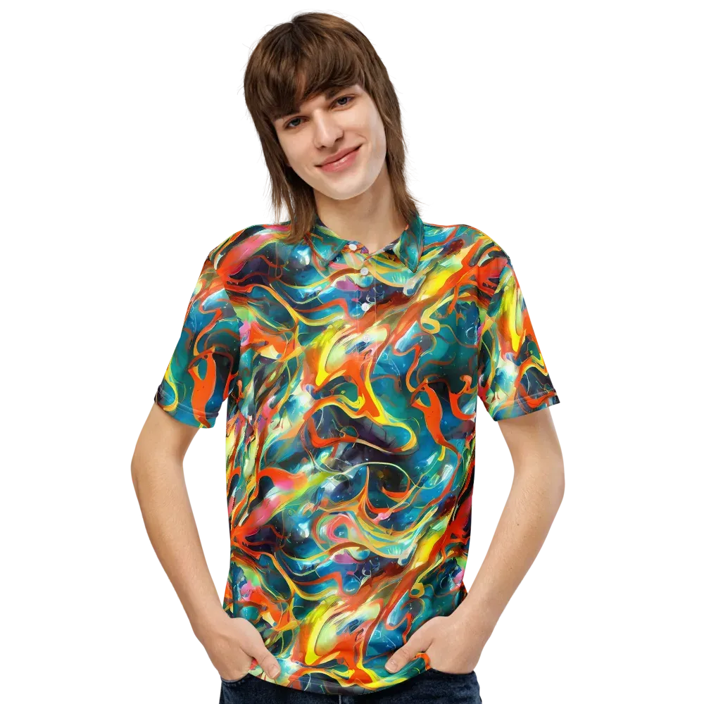 Cecily’s Swirl on Men's Slim Fit Polo Shirt — Front