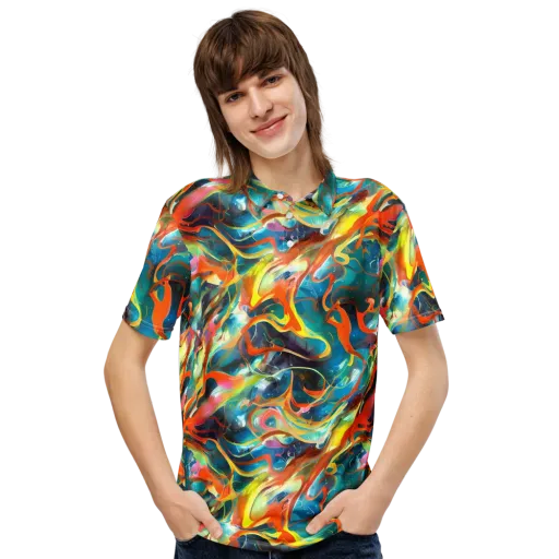 Cecily’s Swirl on a Men's Slim Fit Polo Shirt