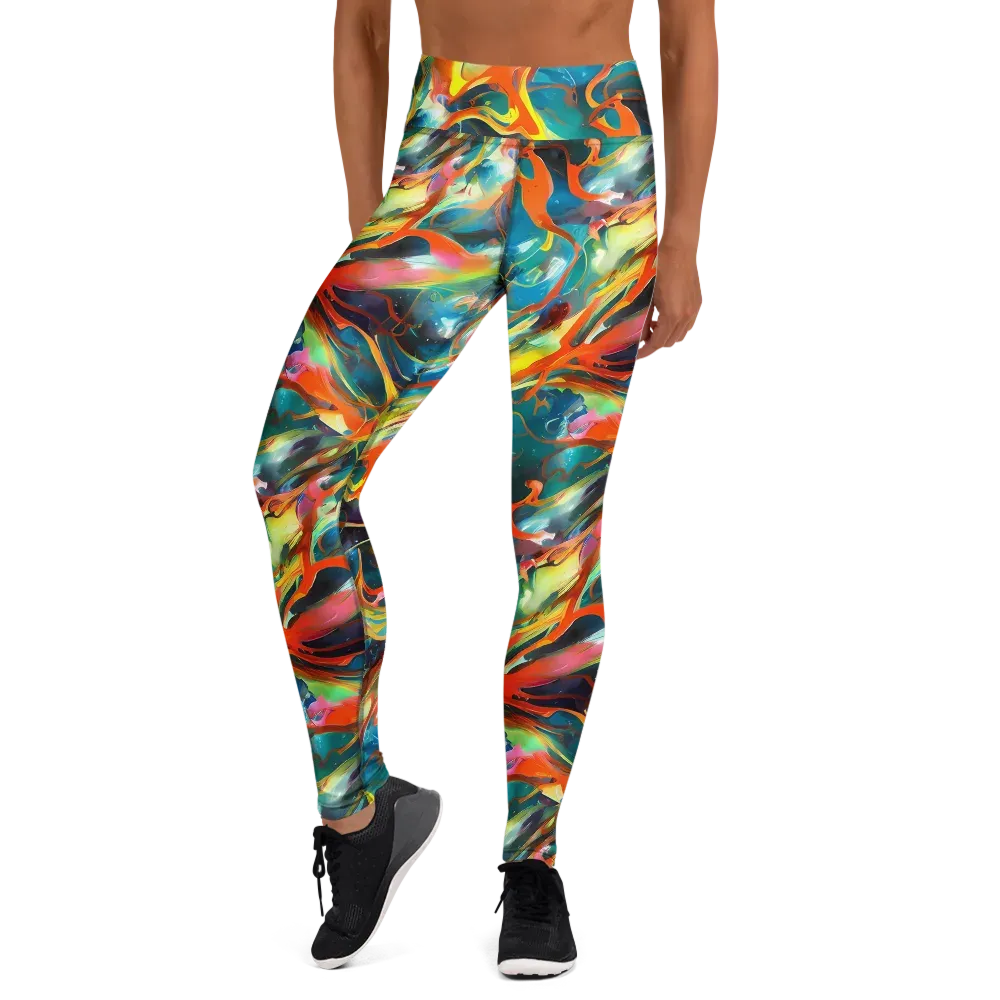 Cecily’s Swirl on Yoga Leggings — Front