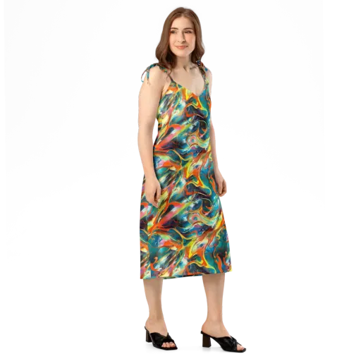 Cecily’s Swirl on a Slip Dress