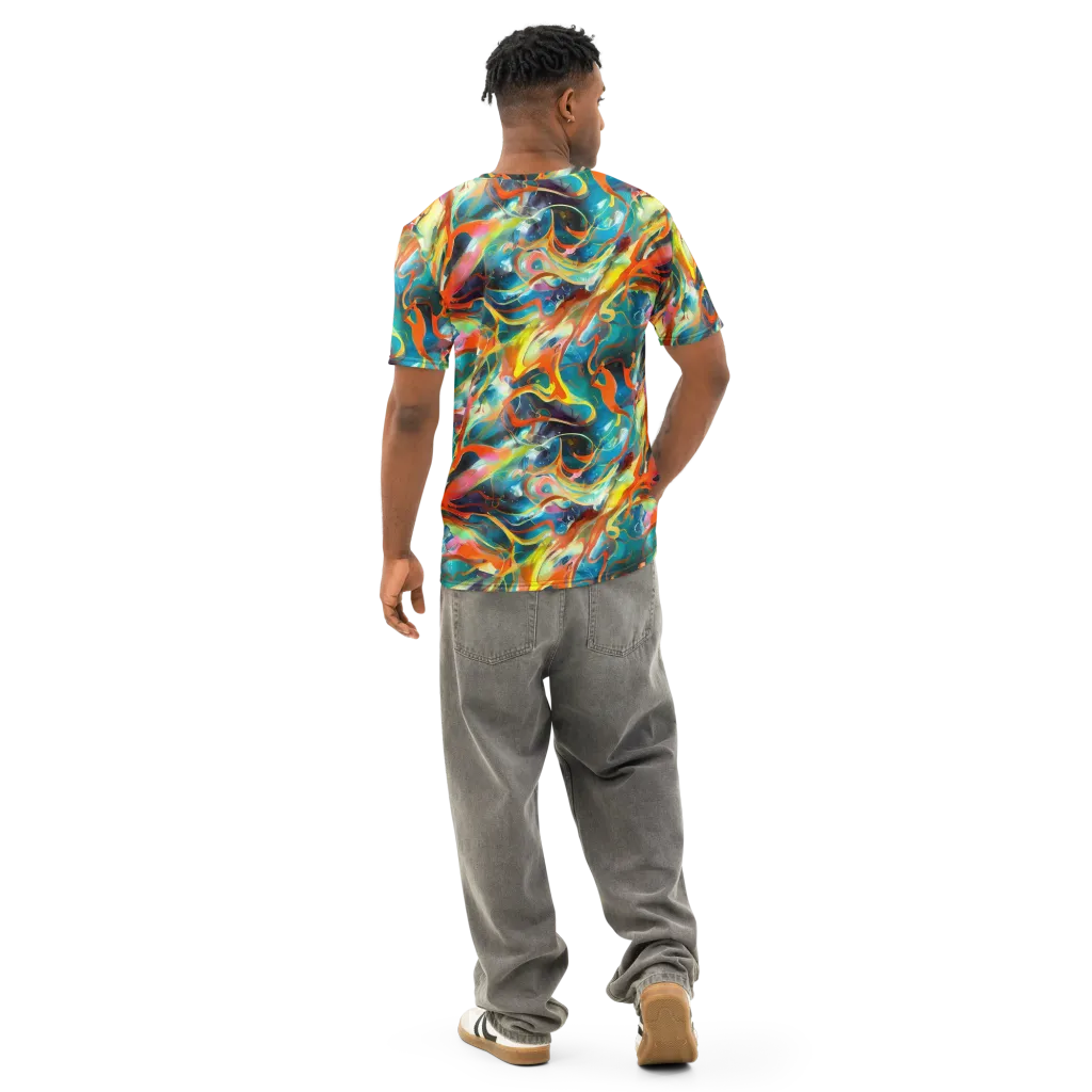 Cecily’s Swirl on Men's Cotton Crew Neck T-Shirt — Back