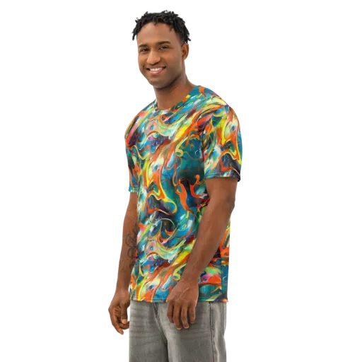 Cecily’s Swirl on a Men's Cotton Crew Neck T-Shirt