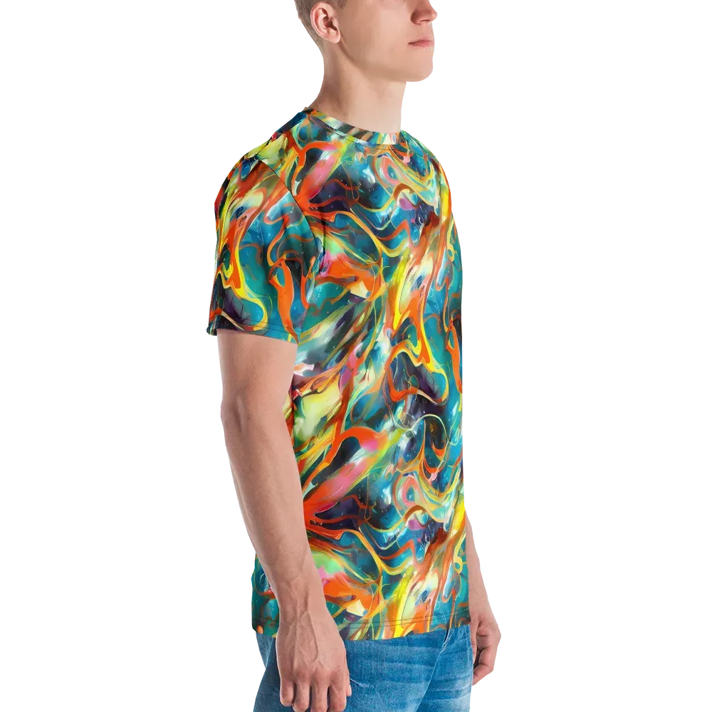 Cecily’s Swirl on Men's Crew Neck T-Shirt — Right