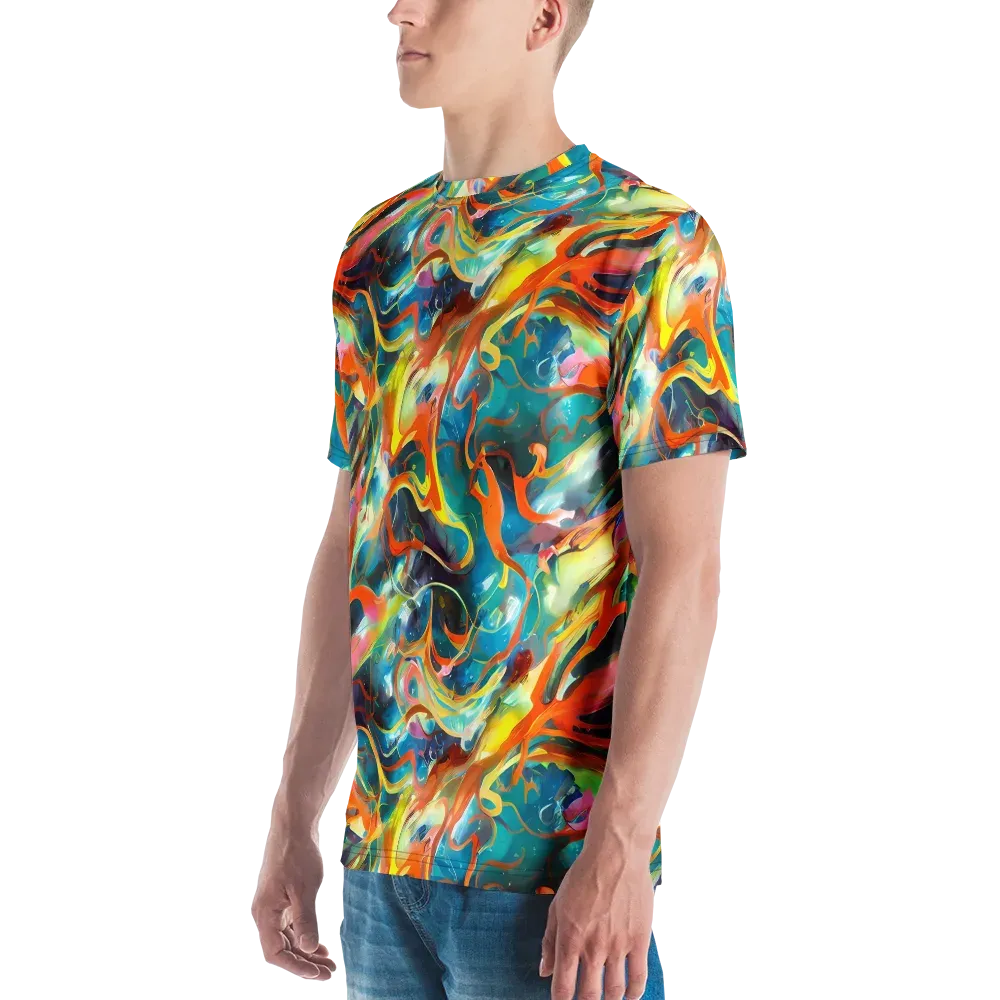 Cecily’s Swirl on Men's Crew Neck T-Shirt — Left