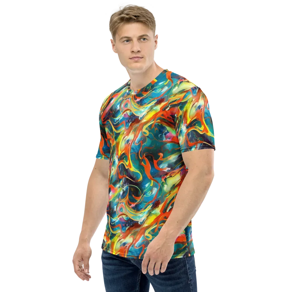 Cecily’s Swirl on Men's Crew Neck T-Shirt — Left