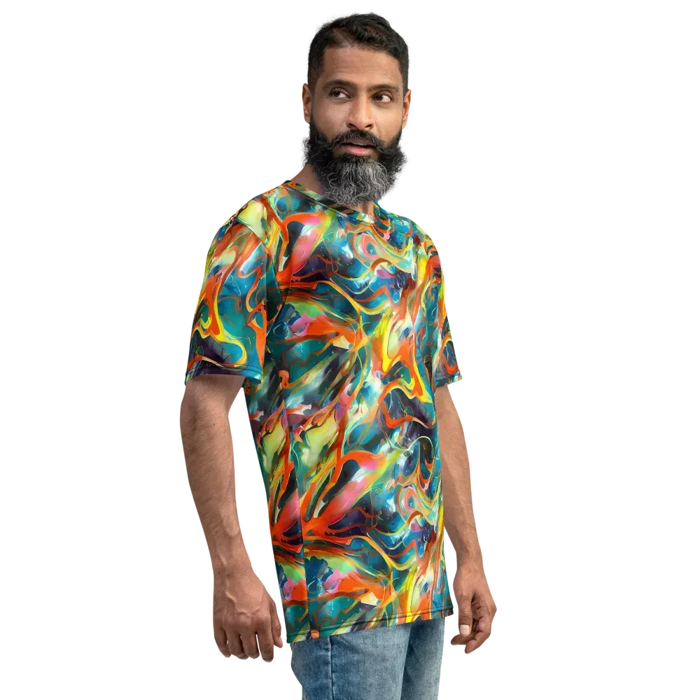 Cecily’s Swirl on Men's Crew Neck T-Shirt — Right
