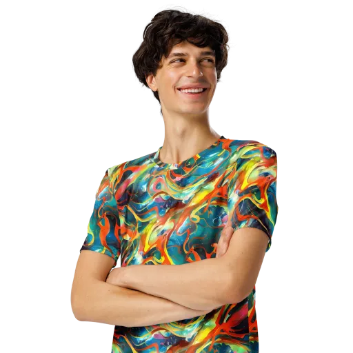 Cecily’s Swirl on a Men's Crew Neck T-Shirt