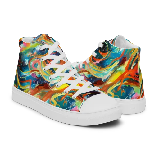 Cecily’s Swirl on a Men's High Top Canvas Shoes