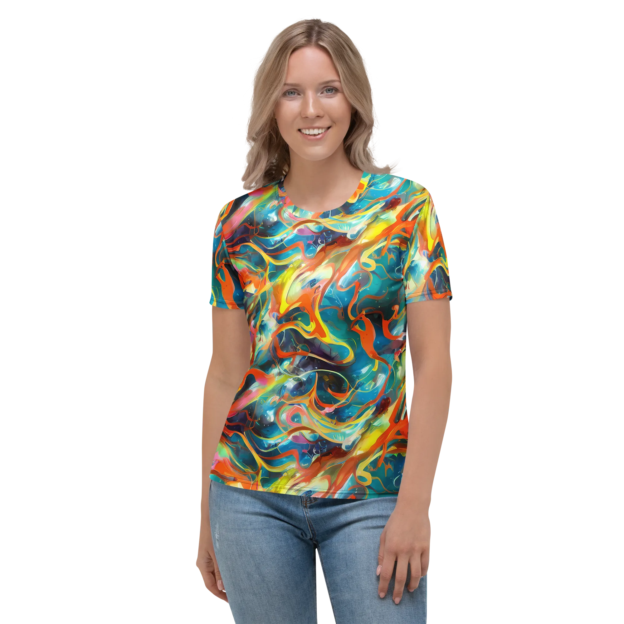 Cecily’s Swirl on Women's Crew Neck T-Shirt — Front