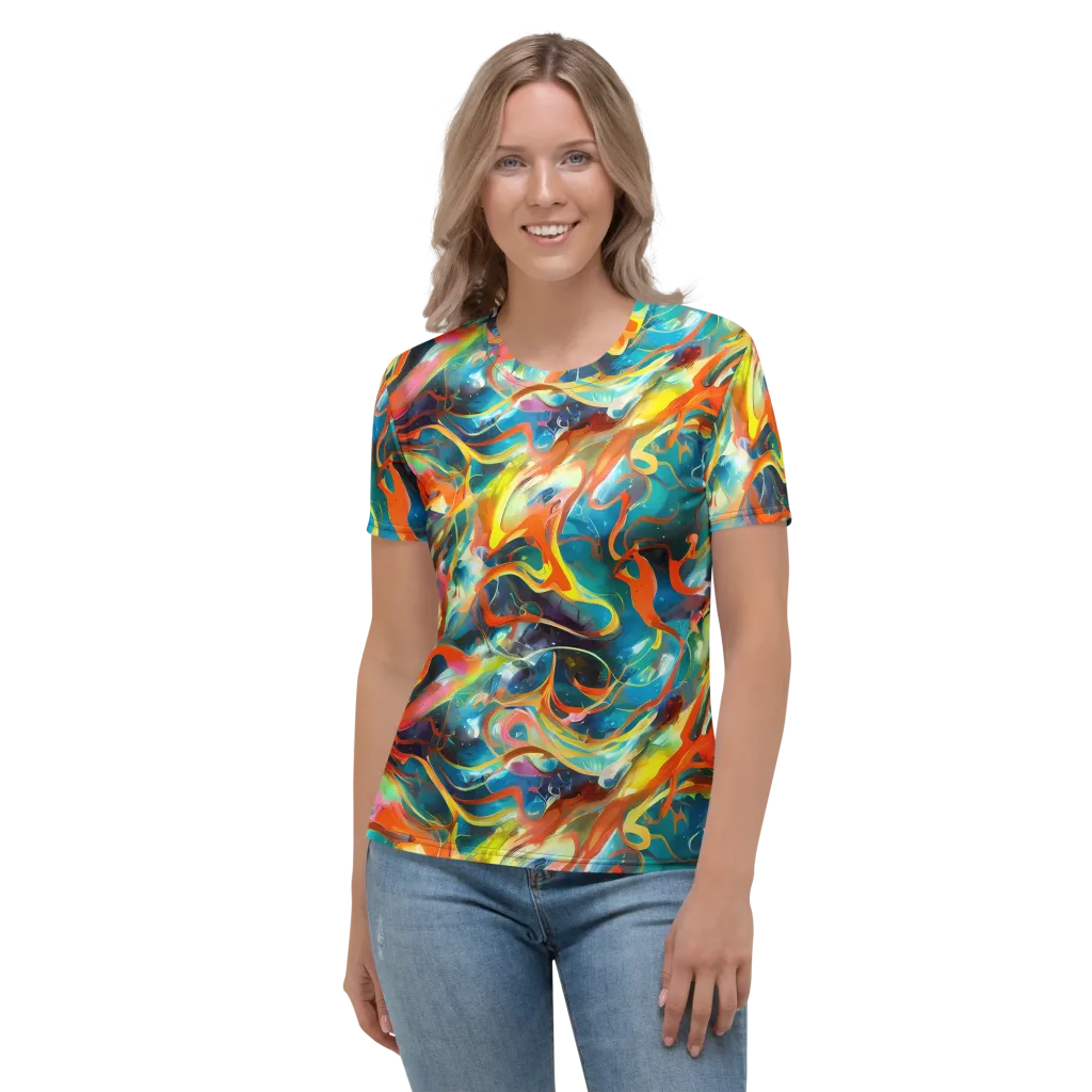 Cecily’s Swirl on Women's Crew Neck T-Shirt — Front