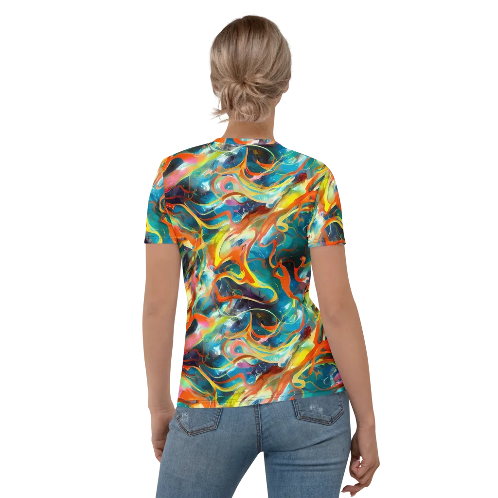Cecily’s Swirl on Women's Crew Neck T-Shirt — Back