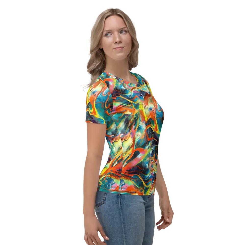 Cecily’s Swirl on Women's Crew Neck T-Shirt — Right