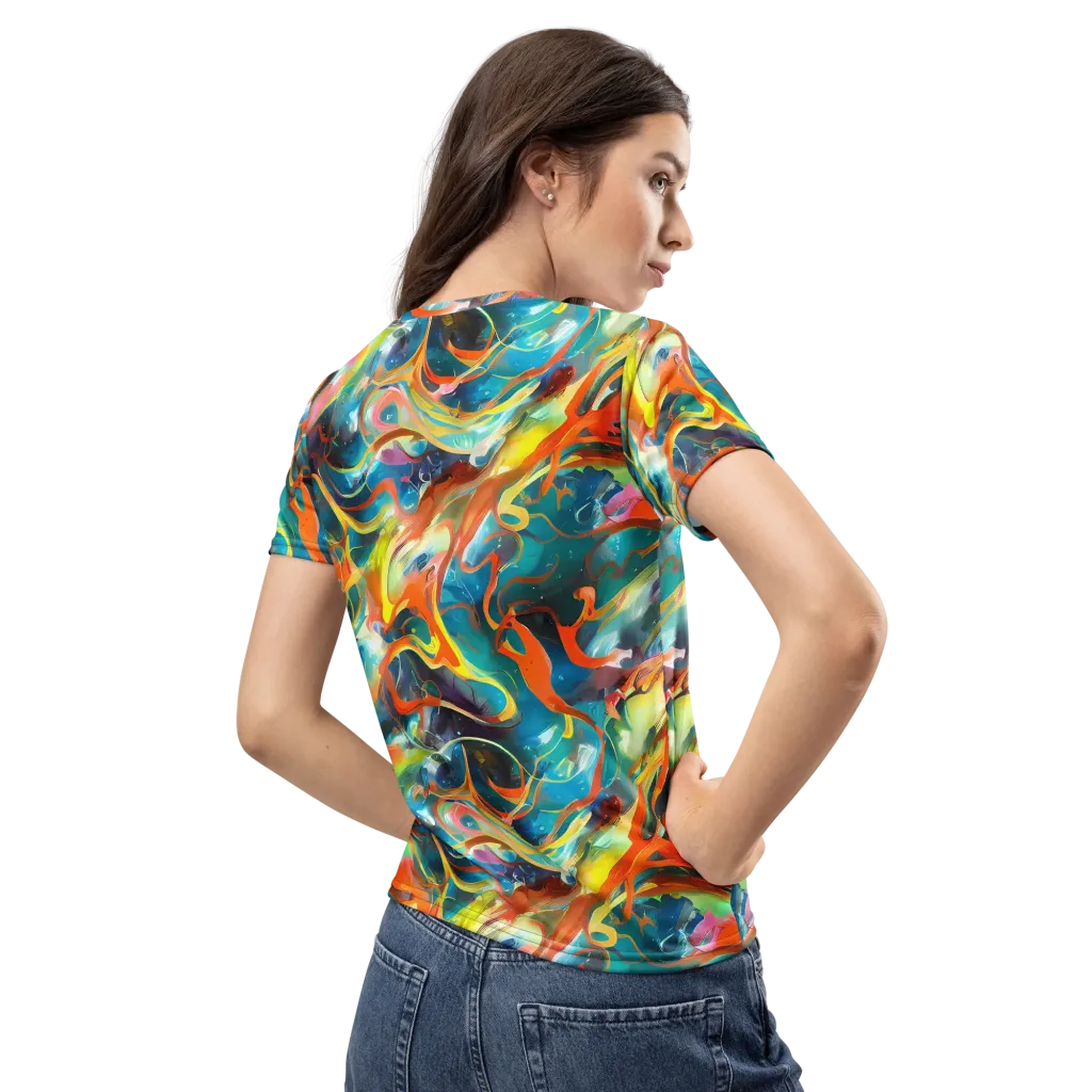Cecily’s Swirl on Women's Crew Neck T-Shirt — Back