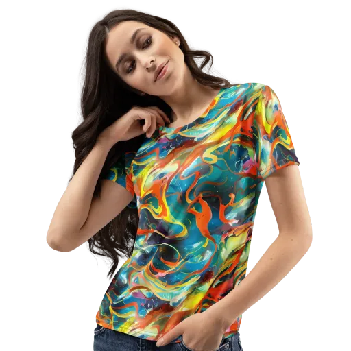 Cecily’s Swirl on a Women's Crew Neck T-Shirt