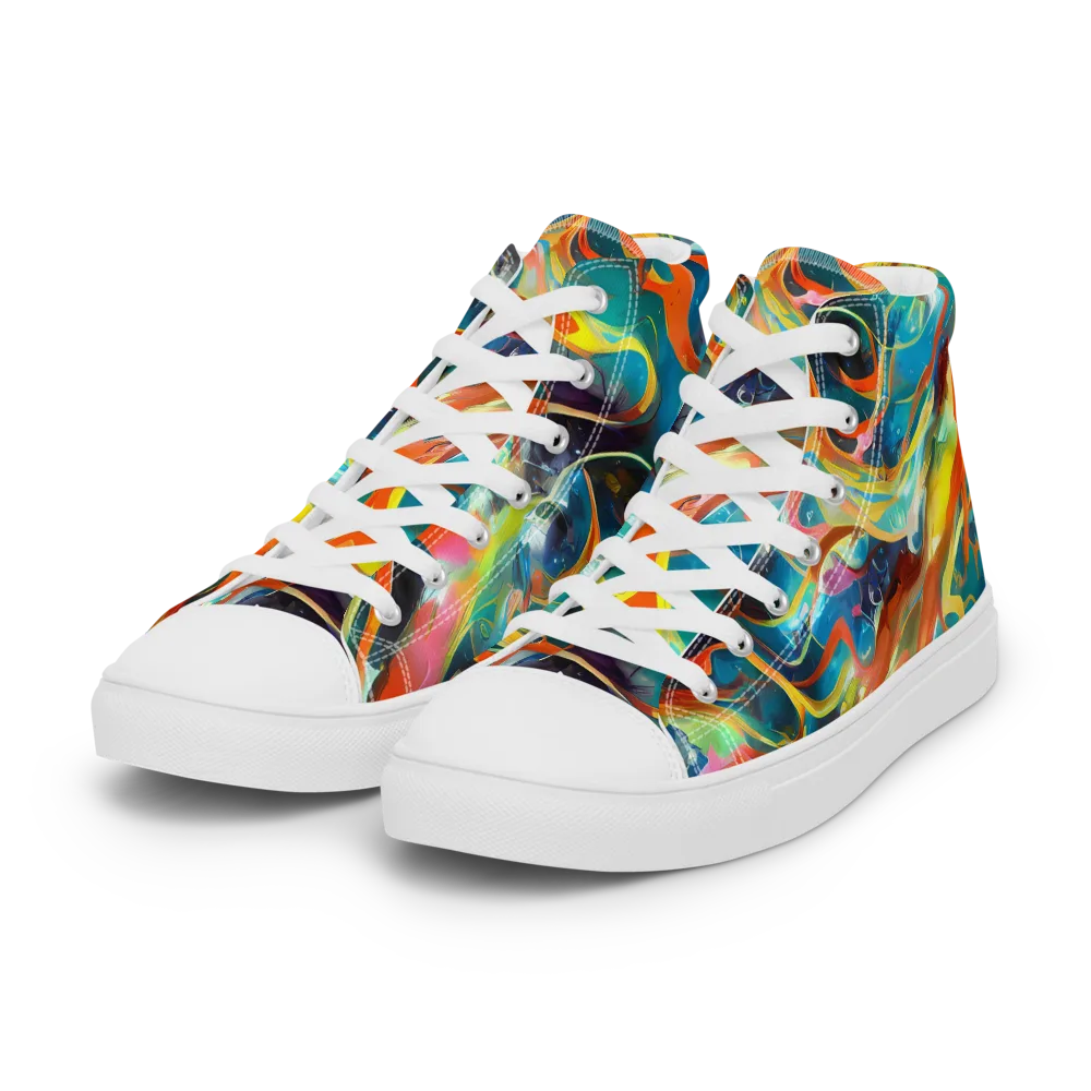 Cecily’s Swirl on Women's High Top Canvas Shoes — Left Front