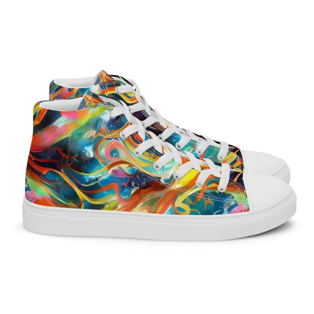 Cecily’s Swirl on Women's High Top Canvas Shoes — Right