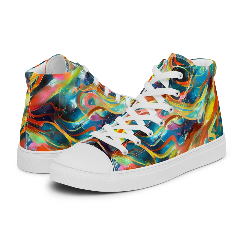 Cecily’s Swirl on Women's High Top Canvas Shoes — Left