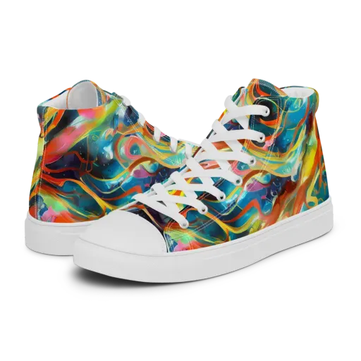 Cecily’s Swirl on a Women's High Top Canvas Shoes
