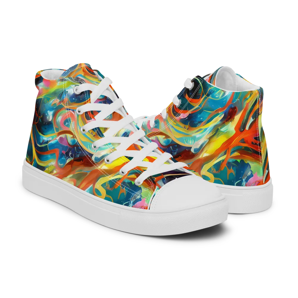 Cecily’s Swirl on Women's High Top Canvas Shoes — Right