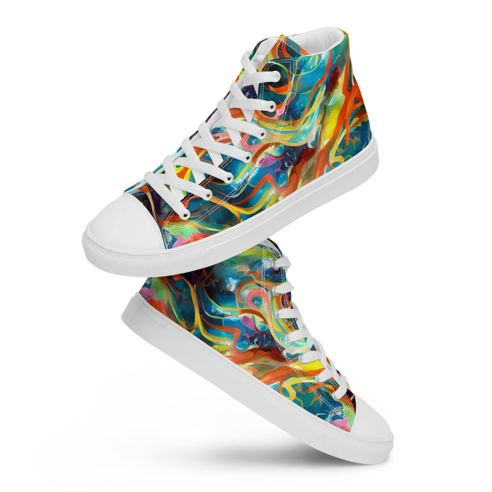 Cecily’s Swirl on Women's High Top Canvas Shoes — Front