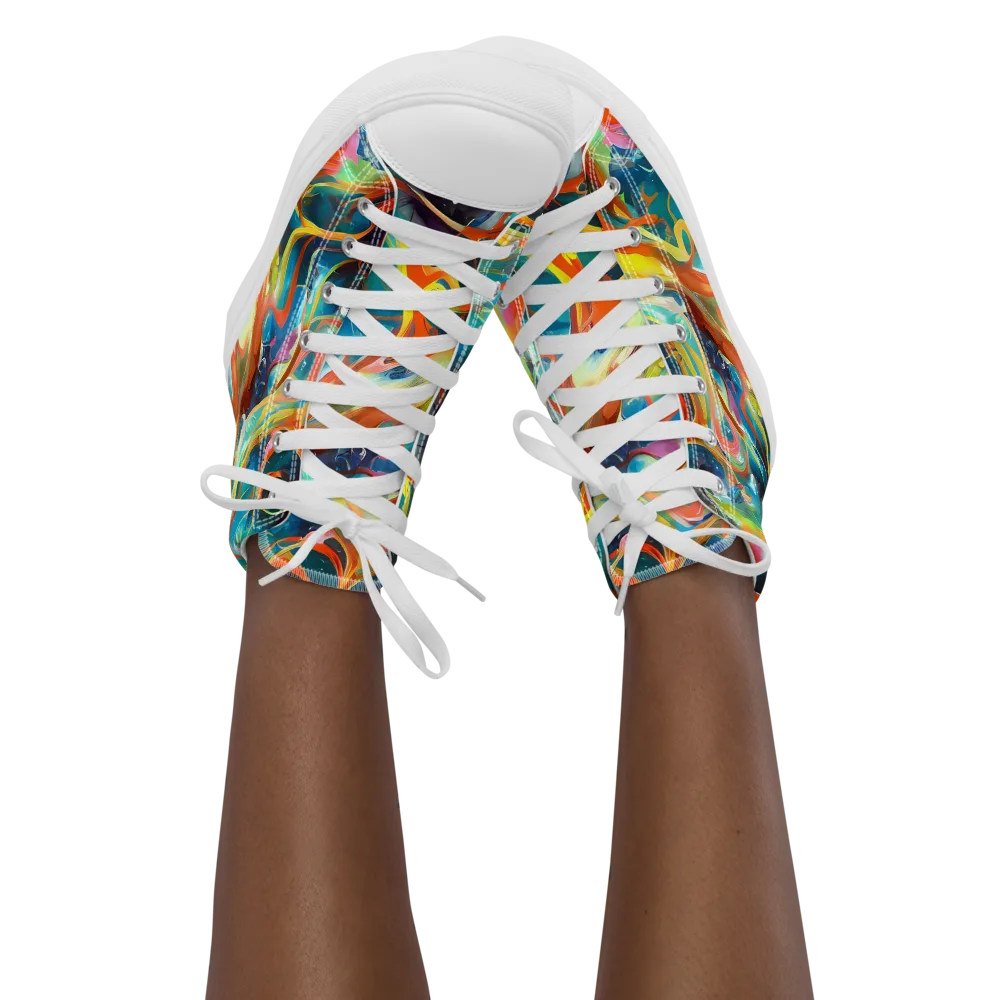 Cecily’s Swirl on Women's High Top Canvas Shoes — Front