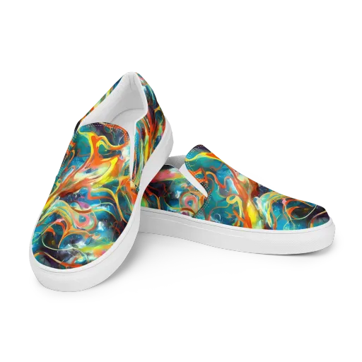Cecily’s Swirl on a Men's Slip-On Canvas Shoes