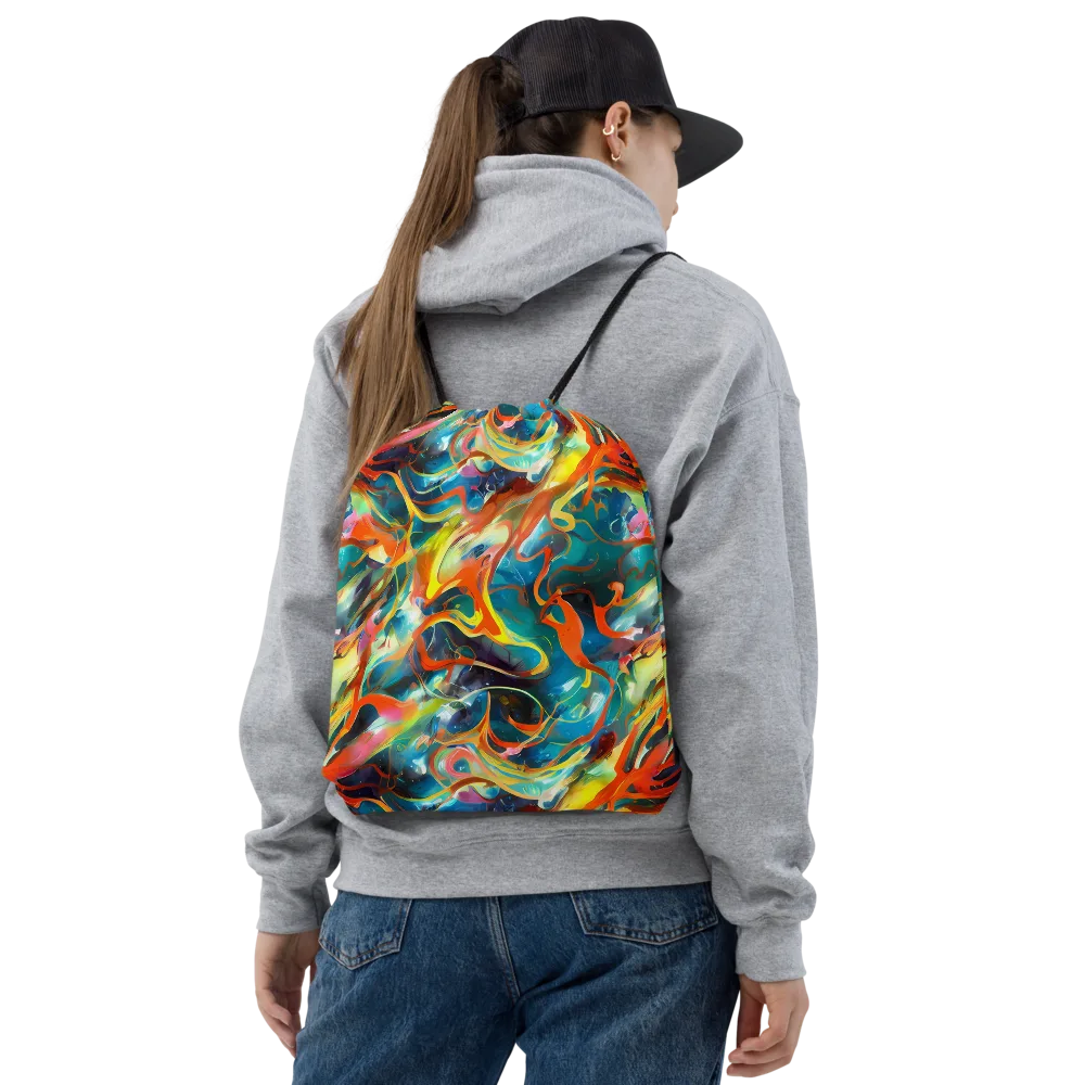 Cecily’s Swirl on Drawstring Bag — Front