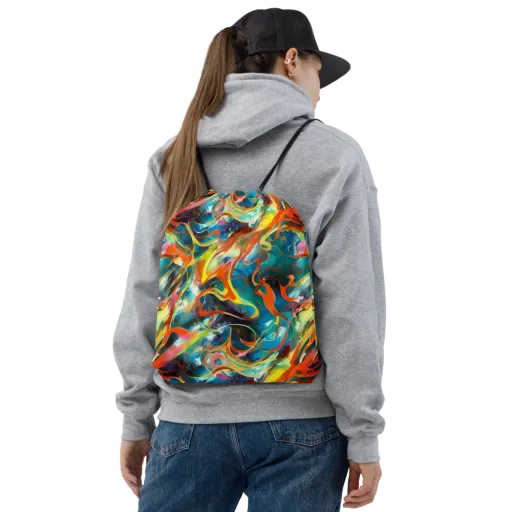 Cecily’s Swirl on a Drawstring Bag