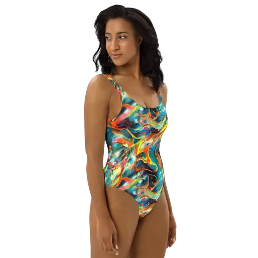Cecily’s Swirl on a One-Piece Swimsuit
