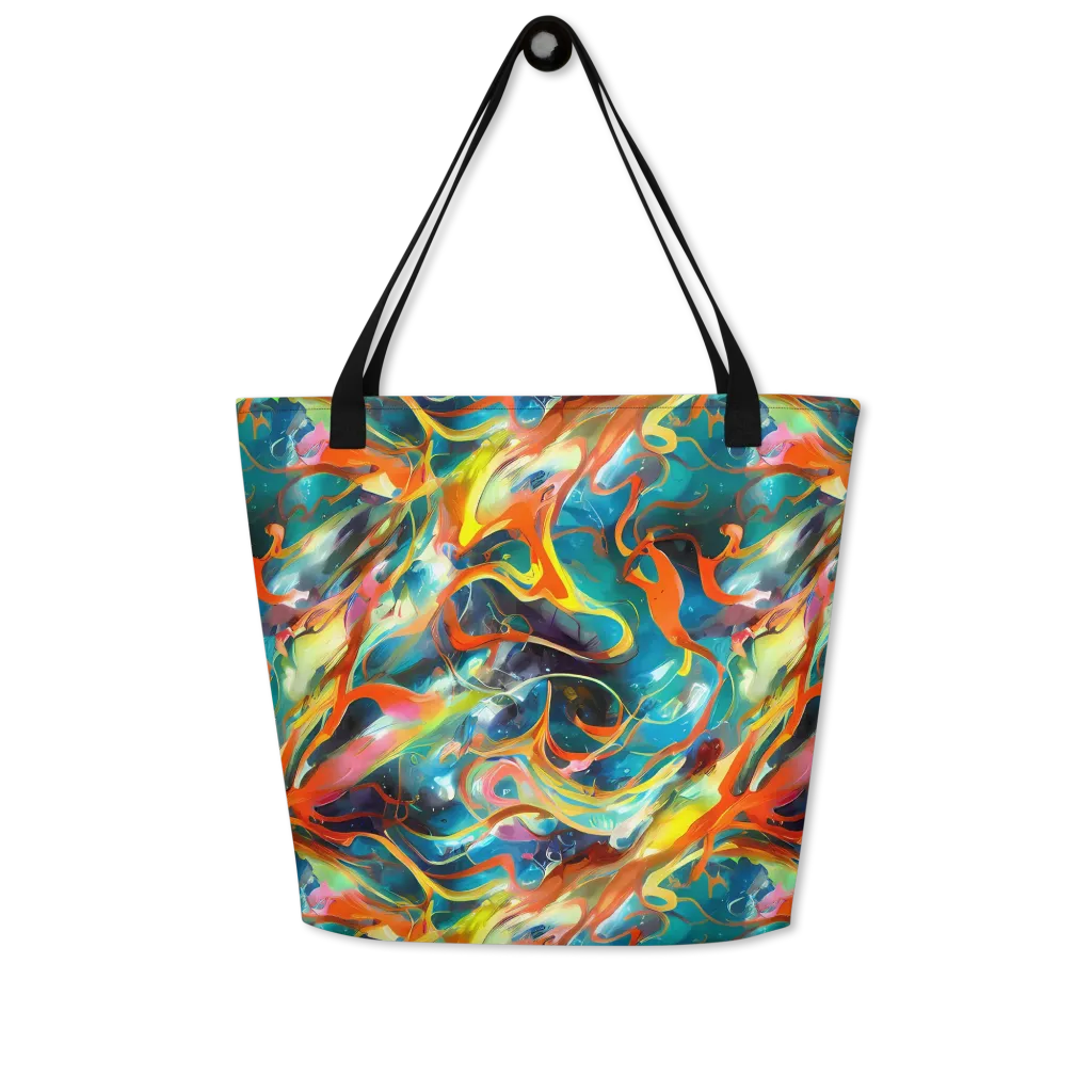 Cecily’s Swirl on Large Tote Bag W/ Pocket — Front