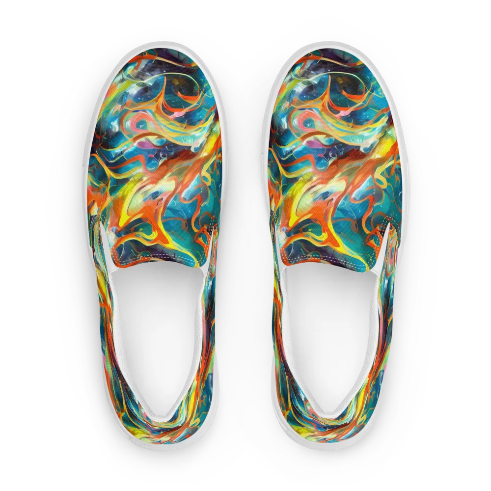 Cecily’s Swirl on Women's Slip-On Canvas Shoes — Front