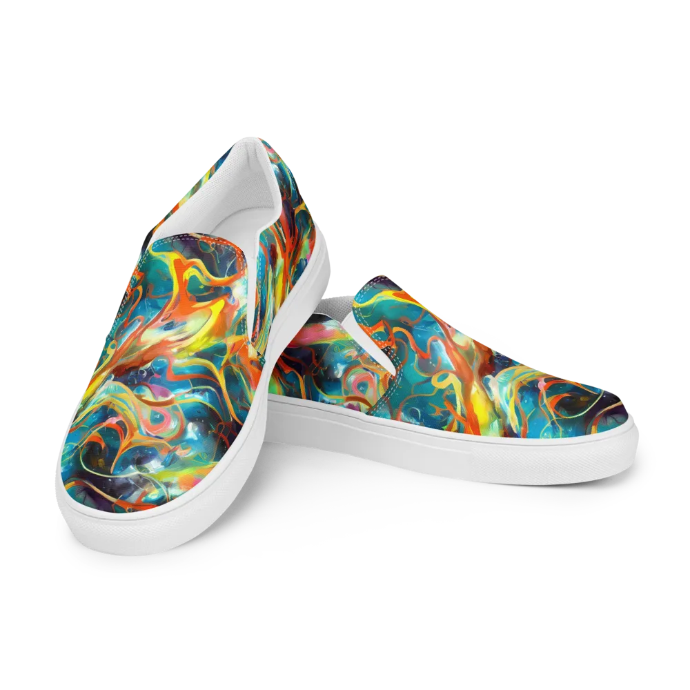 Cecily’s Swirl on Women's Slip-On Canvas Shoes — Left Front