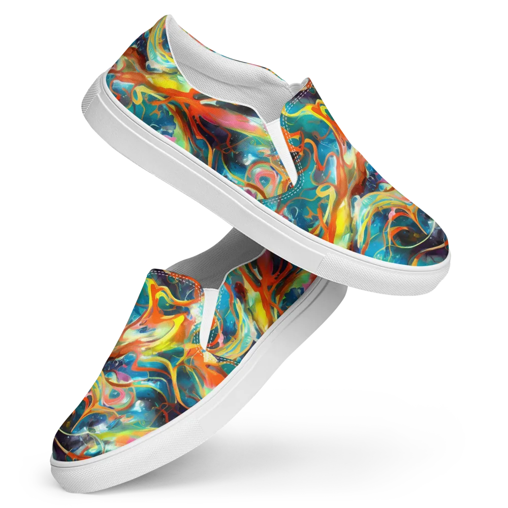 Cecily’s Swirl on Women's Slip-On Canvas Shoes — Front