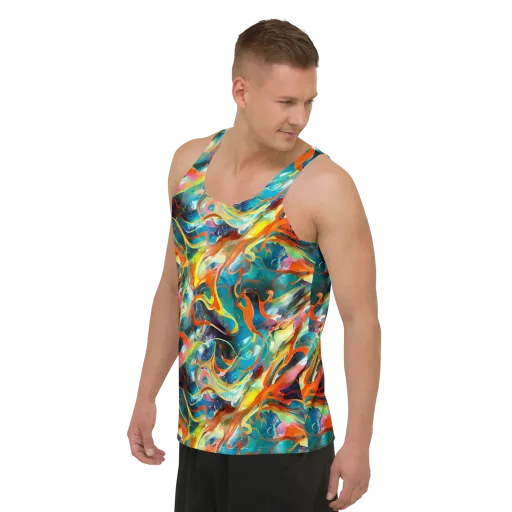 Cecily’s Swirl on a Men's Tank Top