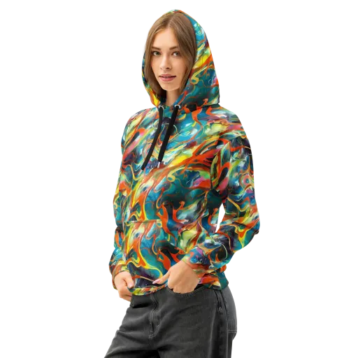 Cecily’s Swirl on a Cotton Hoodie