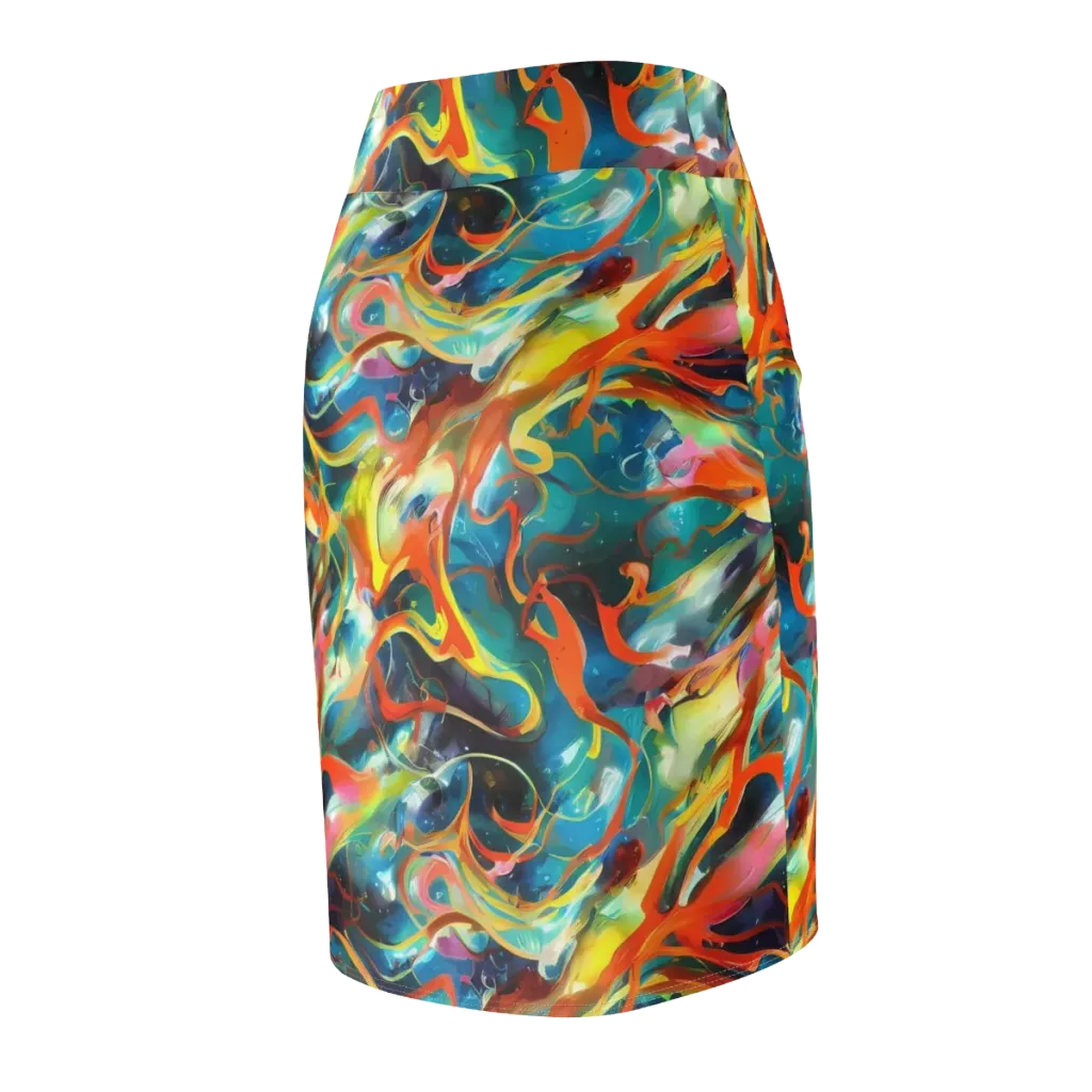 Cecily’s Swirl on Pencil Skirt — Back Side