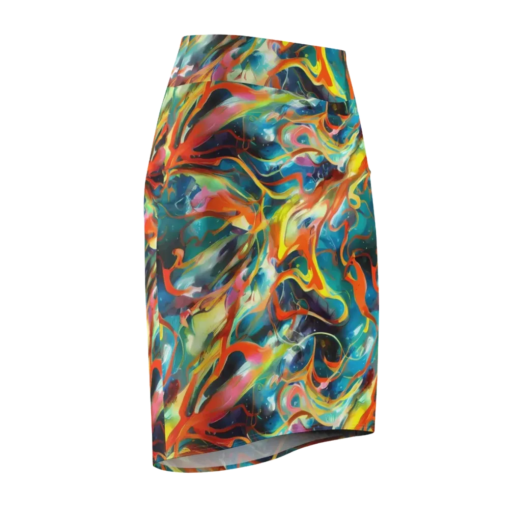 Cecily’s Swirl on Pencil Skirt — Front Side