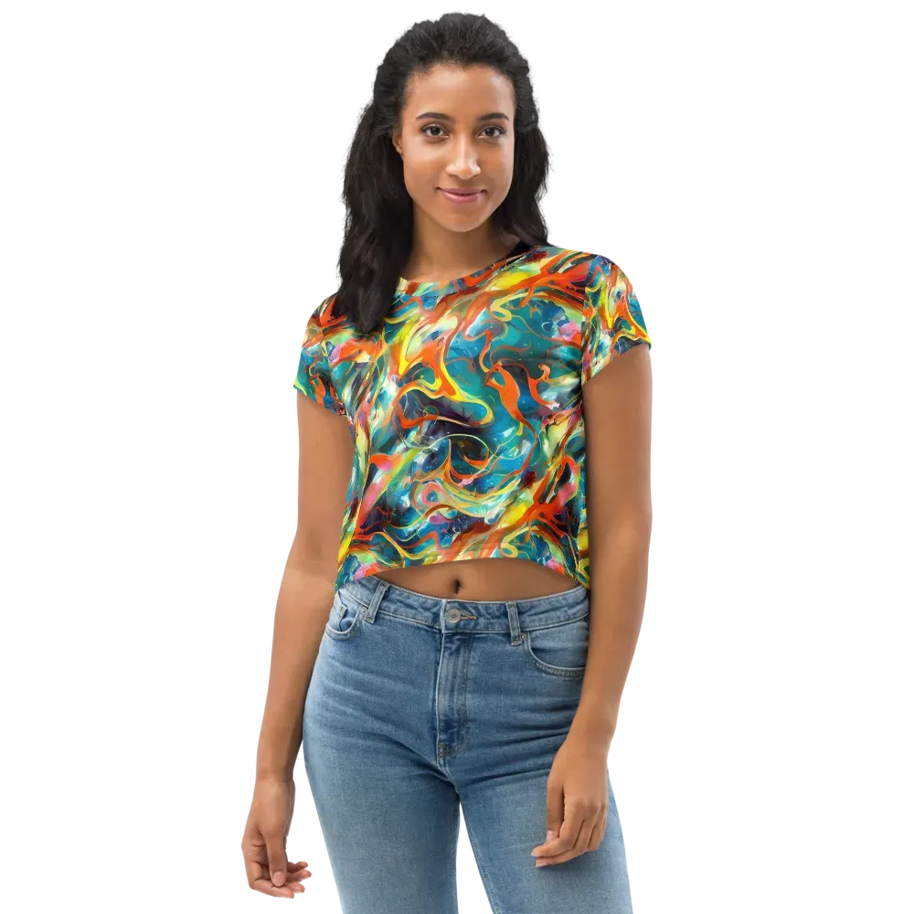 Cecily’s Swirl on Crop Tee — Front