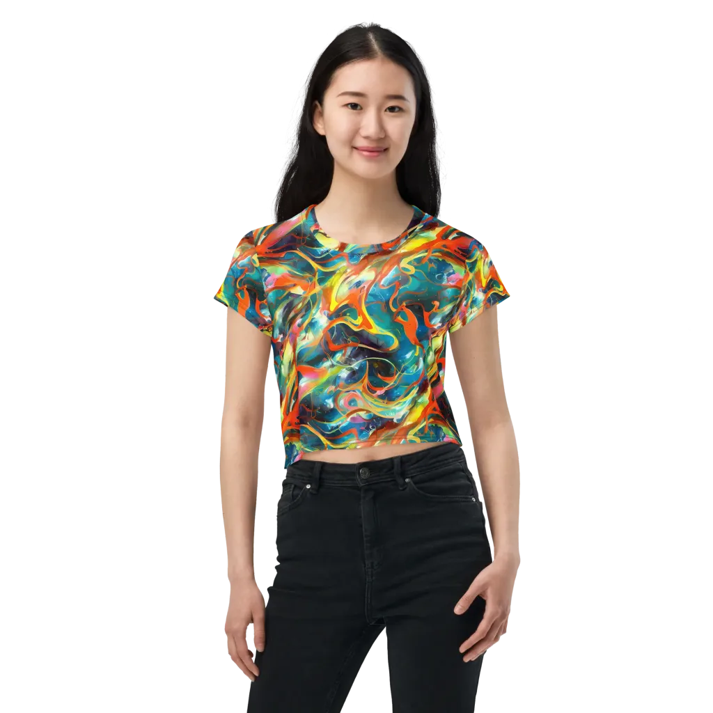 Cecily’s Swirl on Crop Tee — Front