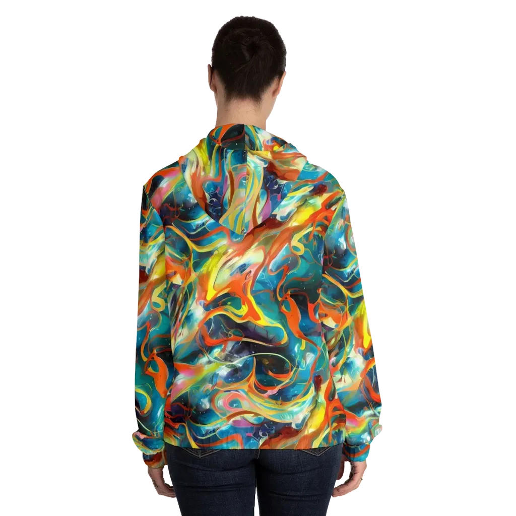 Cecily’s Swirl on Women's Full-Zip Hoodie — Back On Person