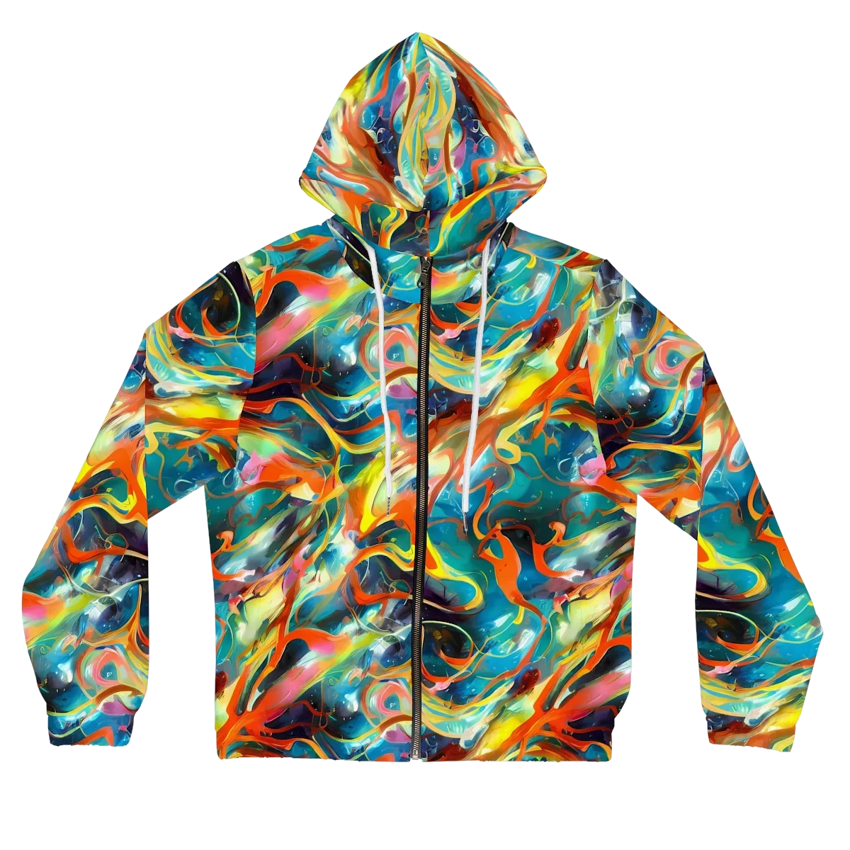 Cecily’s Swirl on Women's Full-Zip Hoodie — Front